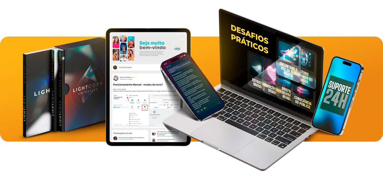 Entregas do Light Copy: curso, materiais e certificado