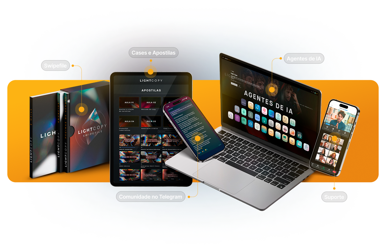 Entregas do Light Copy: curso, materiais e certificado